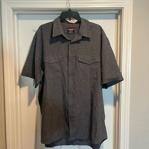 Black Short Sleeve Button-Up Shirt